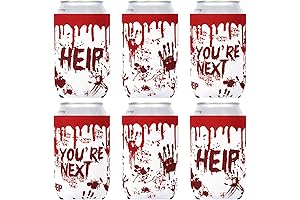 Whaline Halloween Can Coolers, 6-Pack, 12 oz, Horror Bloody Design