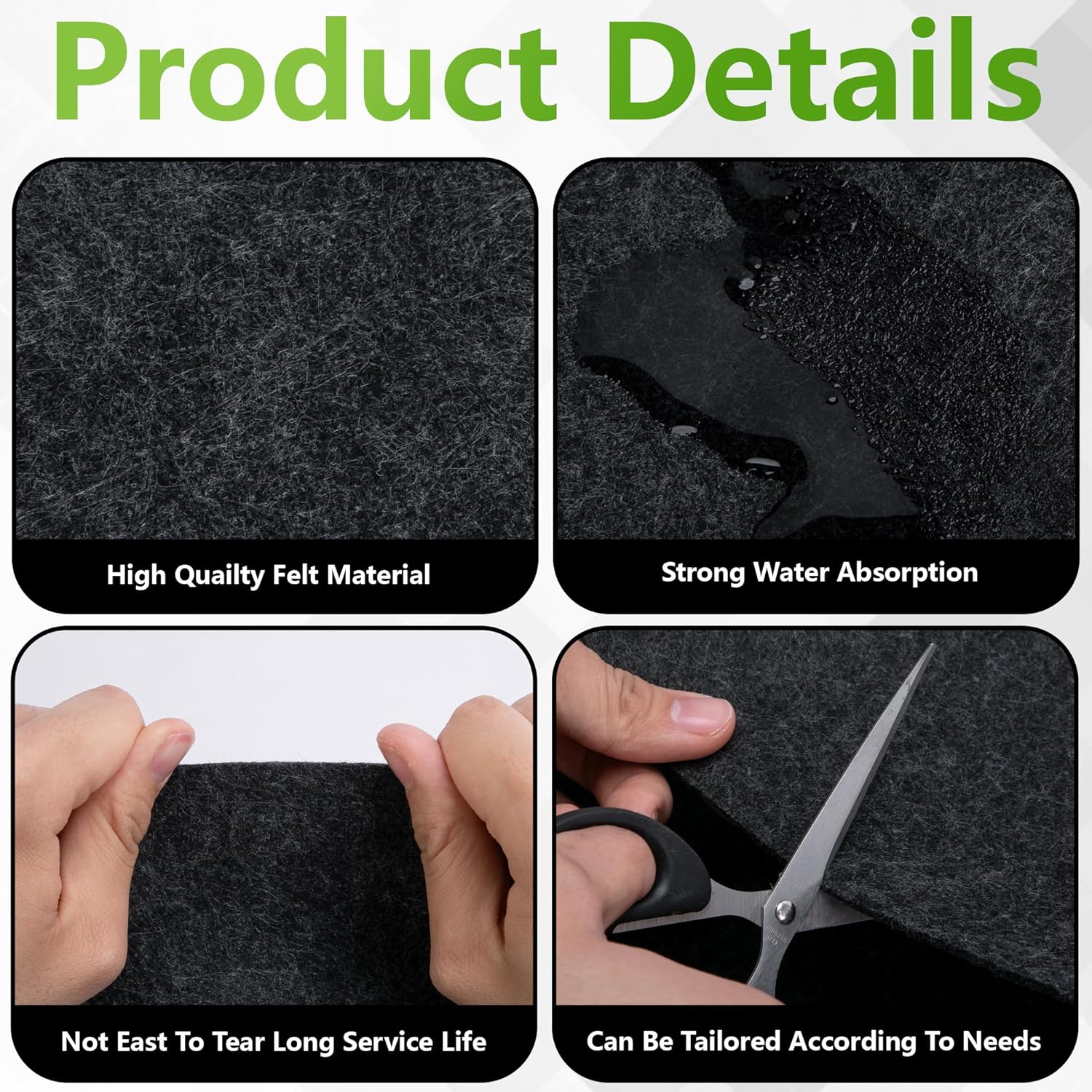 Adnee 145 x 35 Inch Automatic Plant Watering Mat-3mm Thick Self Watering Capillary Mat-Felt Plant Water Wicking Mat for Seed Sprouting Hydroponics Potted Plants