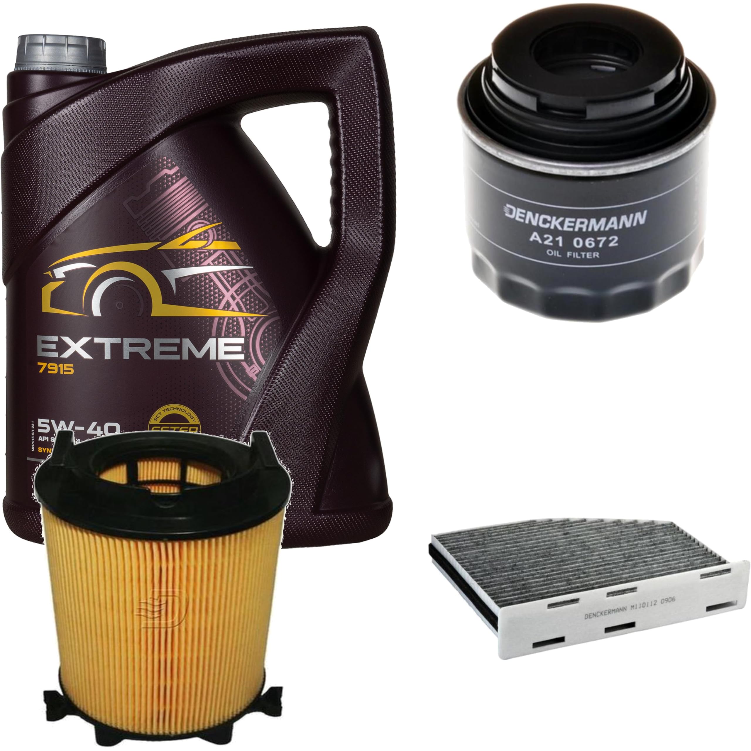 Pacchetto di ispezione Set di filtri con Extreme 5W-40 5L, filtro olio, filtro ai carboni attivi, filtro abitacolo