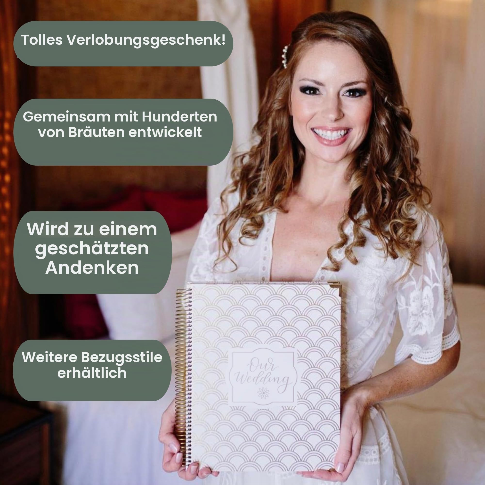 bloom daily planners Hochzeitsplaner mit festem Einband, Braut-Tagebuch und Organizer (undatiert), 22,9 x 27,9 cm – Planning Our Forever