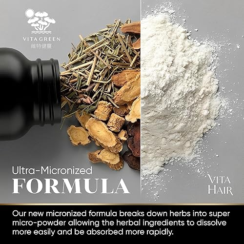 Miniatura 2 de Vita Suplemento para el crecimiento y la pérdida del cabello (fórmula micronizada) - 100% natural para un cabello más saludable - Apoya el