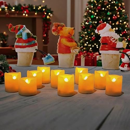 Miniatura 6 de CANDLE CHOICE Velas votivas sin llama, temporizador remoto, parpadeante, funciona con pilas, luces LED eléctricas, para Halloween, calabaza y