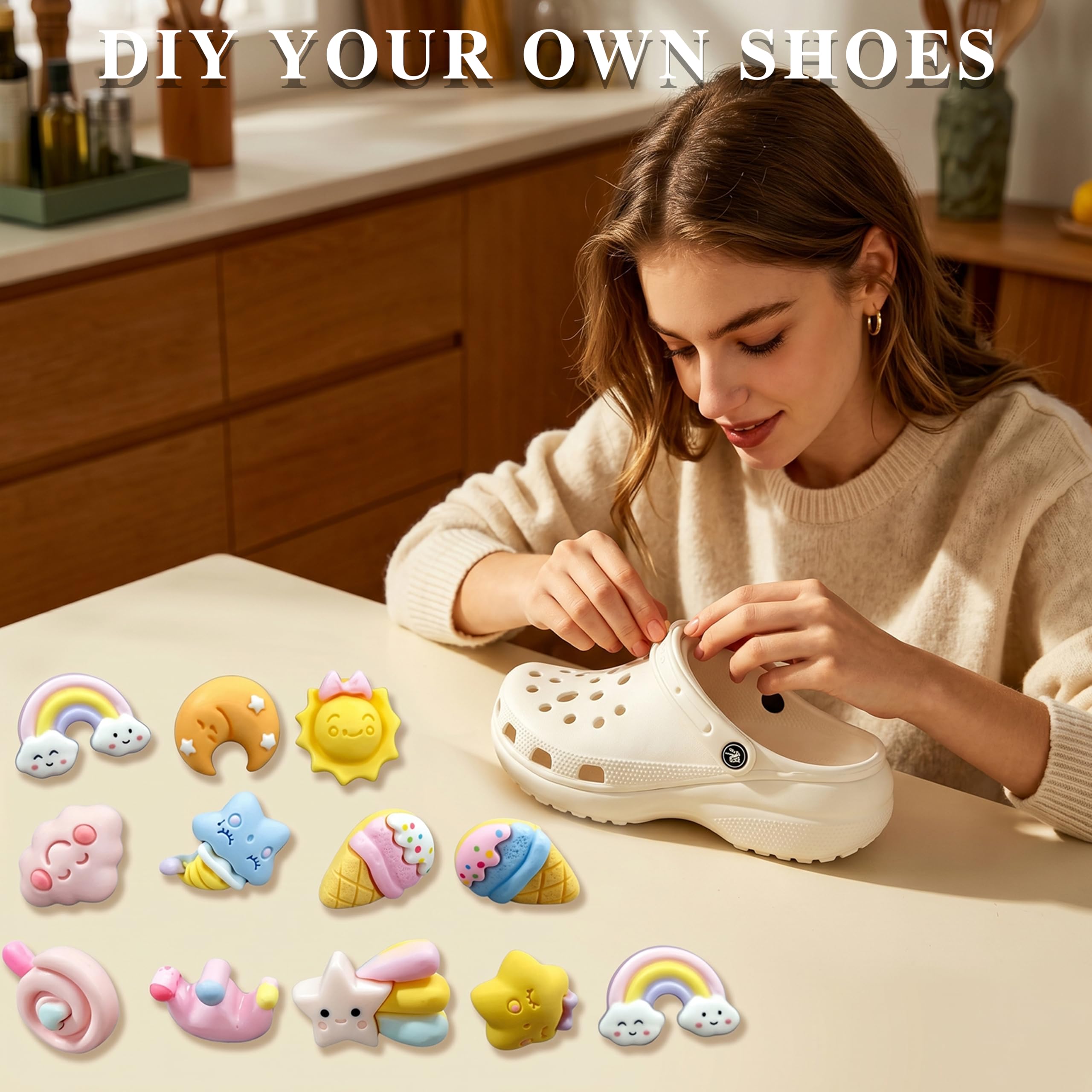 Juego de 12 piezas de charms de zapatos con purpurina, para de PVC, compatible con zuecos, sandalias, para niños, niñas, mujeres, juego de conectores para decoración individual de