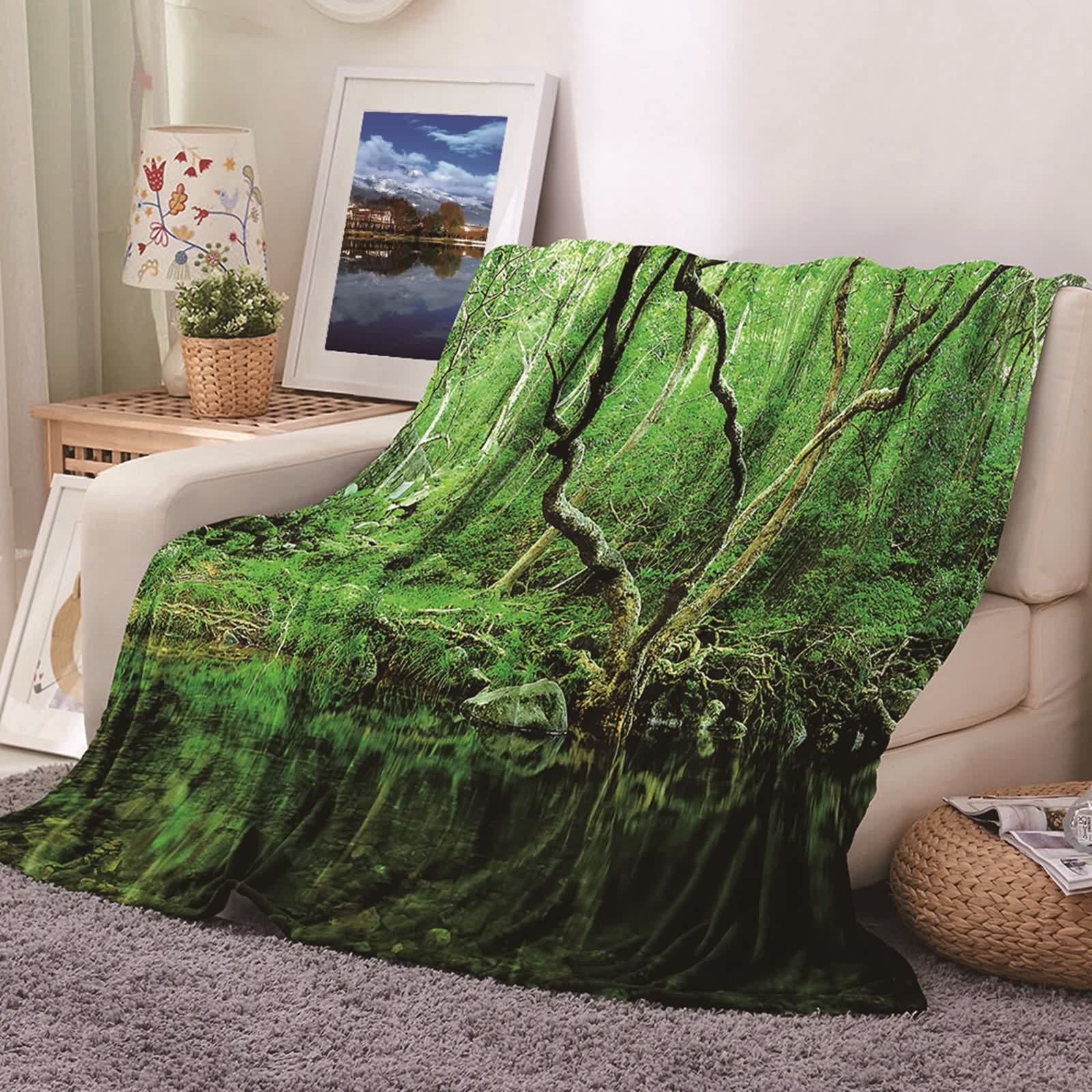Couverture lit et canapé douce chaude flannel 180x220cm pour soirées chalet