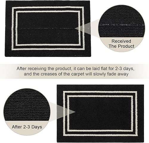 Miniatura 6 de Tapete para puerta de interior, tapete delantero y trasero para exteriores, parte trasera de goma, tapetes de entrada de perfil bajo, tapetes