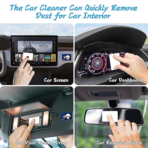 Miniatura 2 de Cagu Limpiador de pantalla de automóvil, limpiador automático de pantalla táctil para visera solar, espejo de tocador, salpicadero, control central,