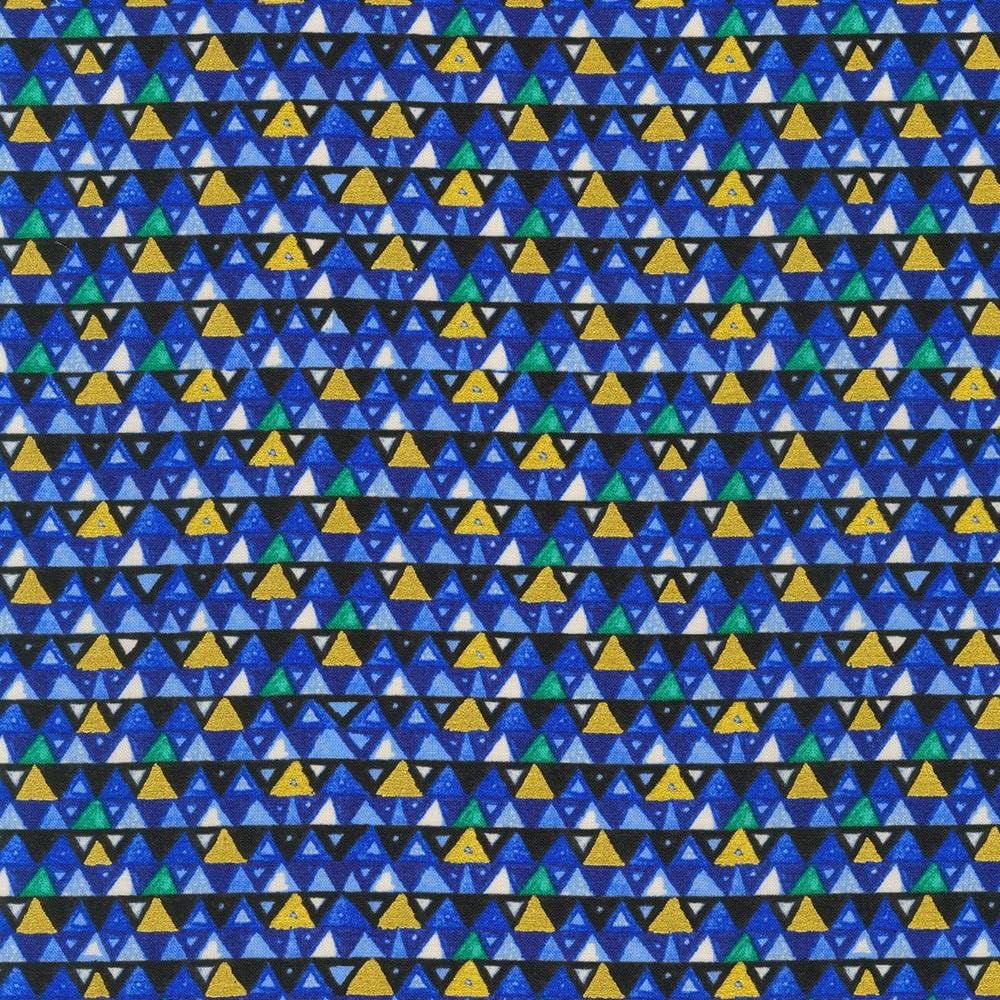 Robert Kaufman Fabrics Gustav Klimt Stoclet Frieze Triangles Sapphire