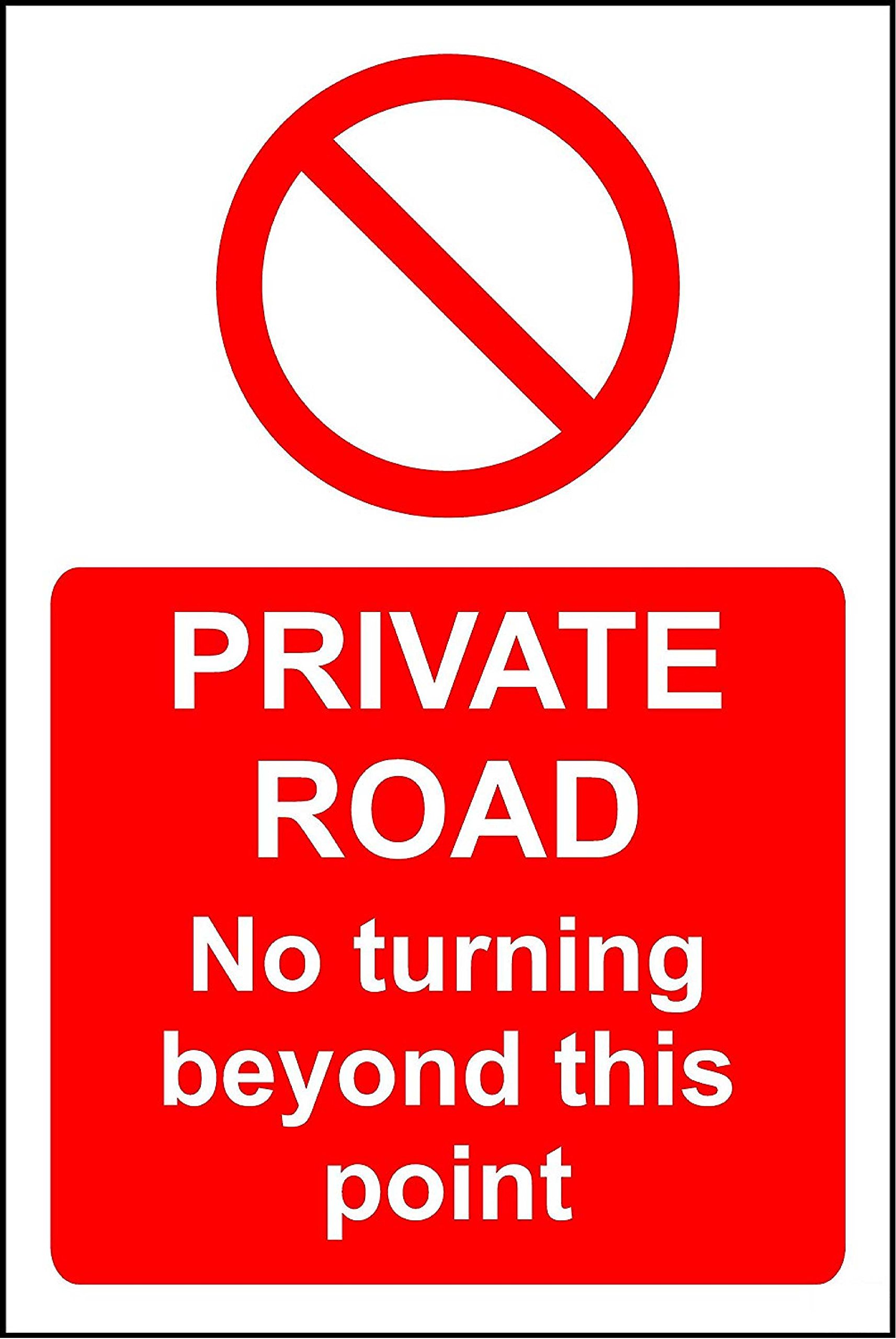 Kpcm Display Ltd Private Road No Turning Beyond This Point Safety Sign - 3Mm Aluminium Sign 600Mm X 400Mm