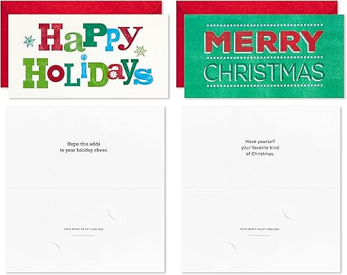 Miniatura 6 de Hallmark Surtido de portatarjetas de regalo de Navidad o soportes para dinero, vacaciones coloridas (36 tarjetas con sobres)