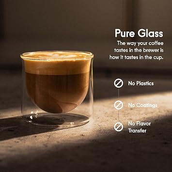 FLUR Latte XL Glasses (Set of 2) Perfect for Lattes, Latte Art, Iced Lattes & Milk Drinks Double-Walled Borosilicate Glass Handmade, Lightweight & Durable 10oz (Clear)