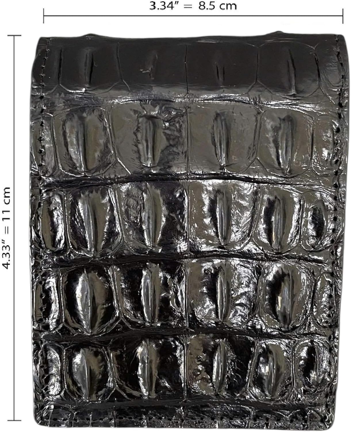 black Genuine Crocodile hornback Leather Wallet for Men, real handmade alligator Skin Bifold Wallet - Image 2