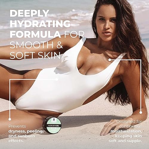 Miniatura 3 de BYROKKO Gel de aloe vera (7.3 fl oz), gel refrescante de rápida absorción después del bronceado, cuidado de la piel hidratante después del sol