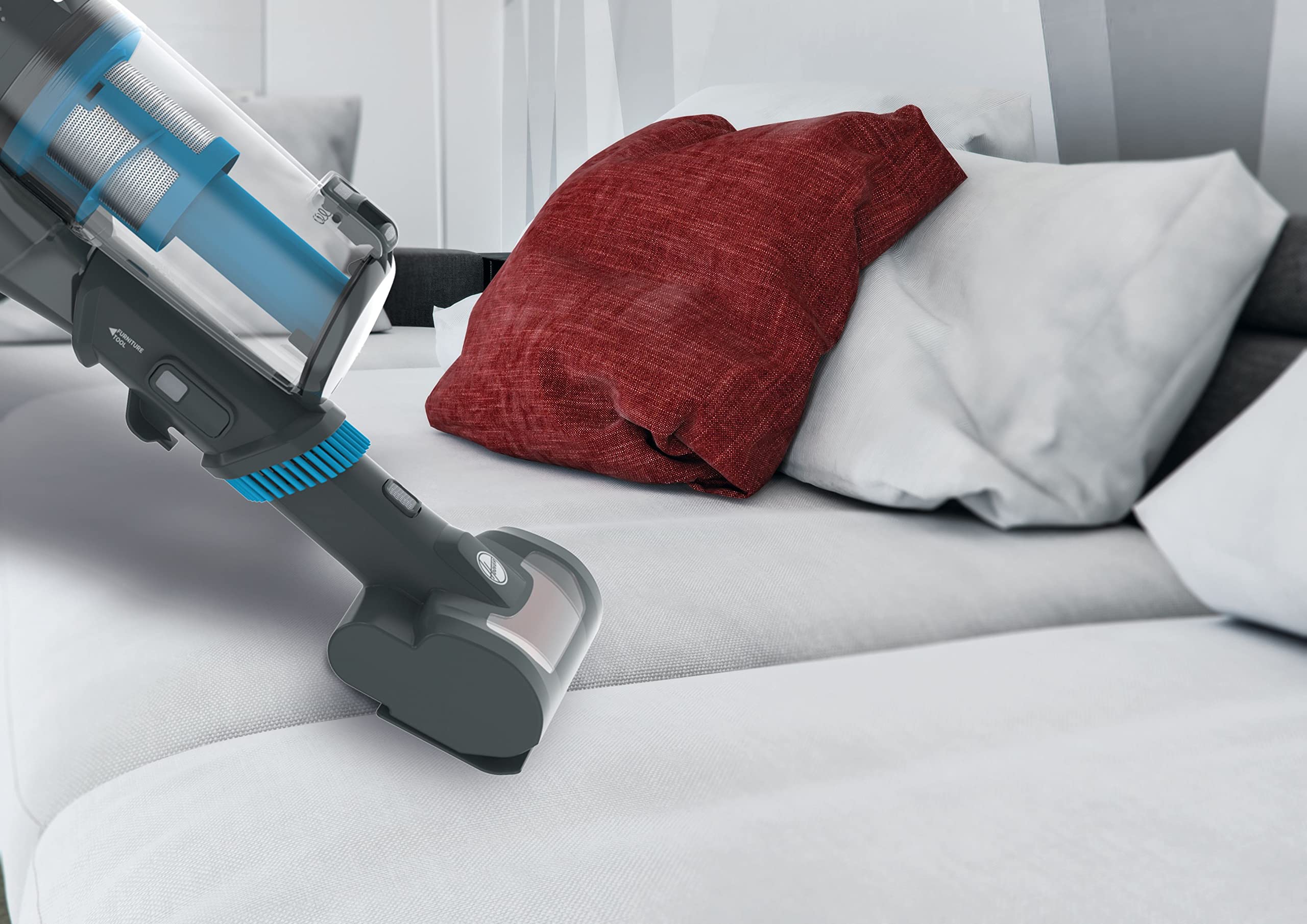 Hoover HF522STP Mocny odkurzacz akumulatorowy 22V, duża autonomia 45 min, kompaktowe przechowywanie, szczotka zapobiegająca plątaninie, szczotka LED o dużej pojemności, pozycja Park&Go + szczotka do