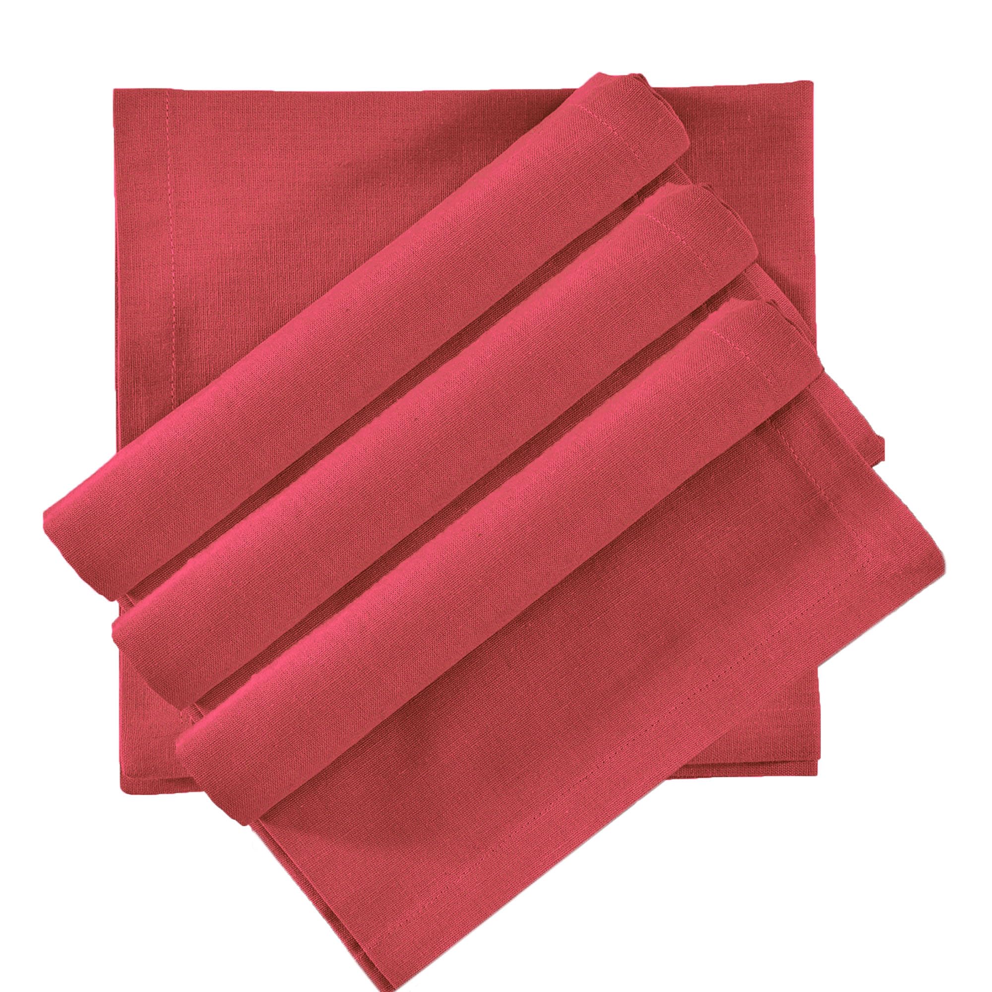 Amazon Brand - Umi 100% Cotton Dining Table Kitchen Napkin (45x45 cm, Maroon) Set of 4