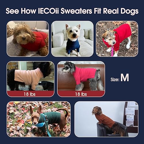 Miniatura 4 de IECOii Suéter para perro, suéteres para perros medianos, niñas y niños, suéter de perrito de Navidad, sudadera para mascotas, ropa de punto para