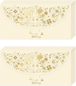 12 Pcs Christmas Money Holder,Money Envelopes for Cash Gift,Beige