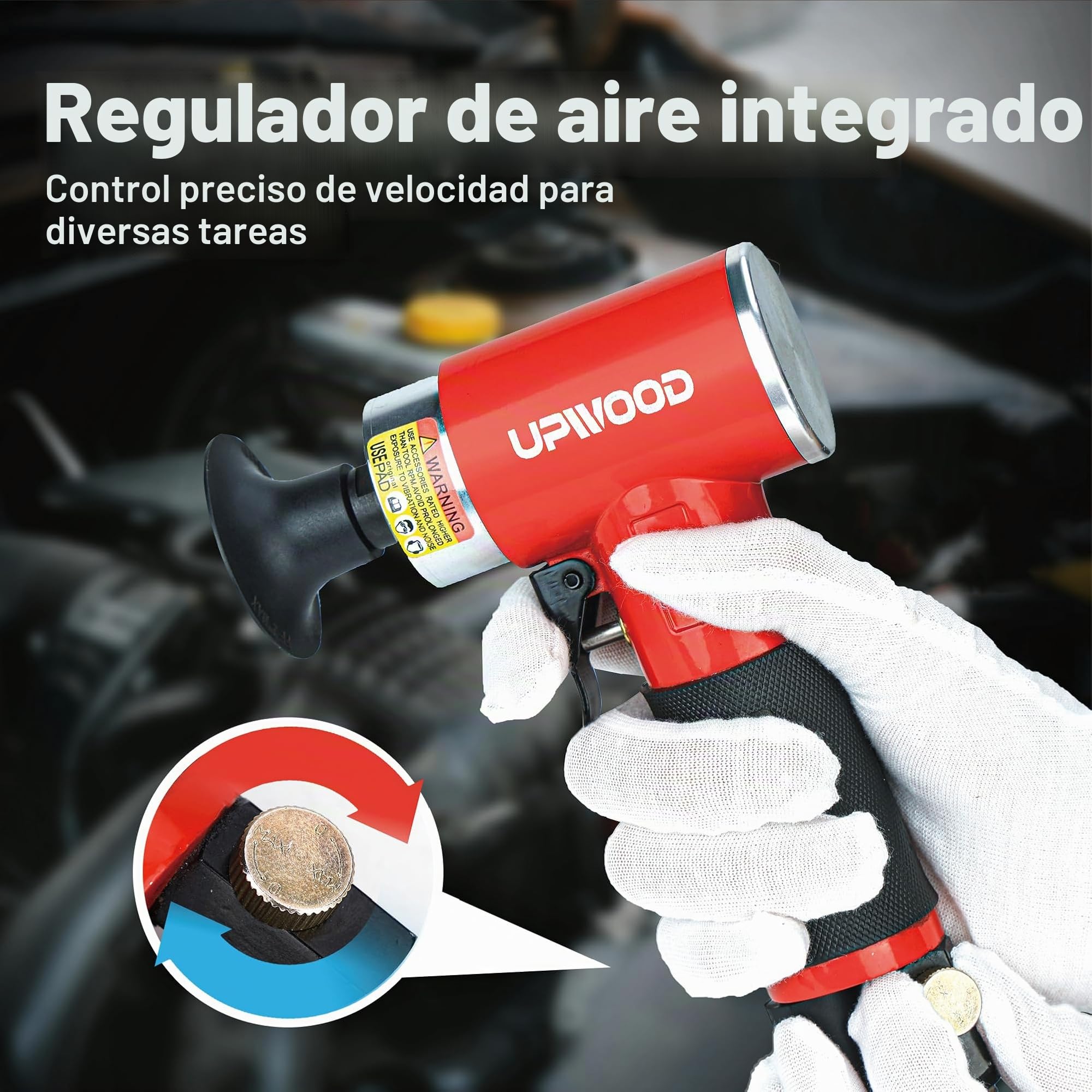 Mini lijadora excéntrica neumática de 50 mm, mini lijadora neumática de 50 mm, herramienta de preparación de superficies en ángulo recto con 41 discos de bloqueo de rodillos