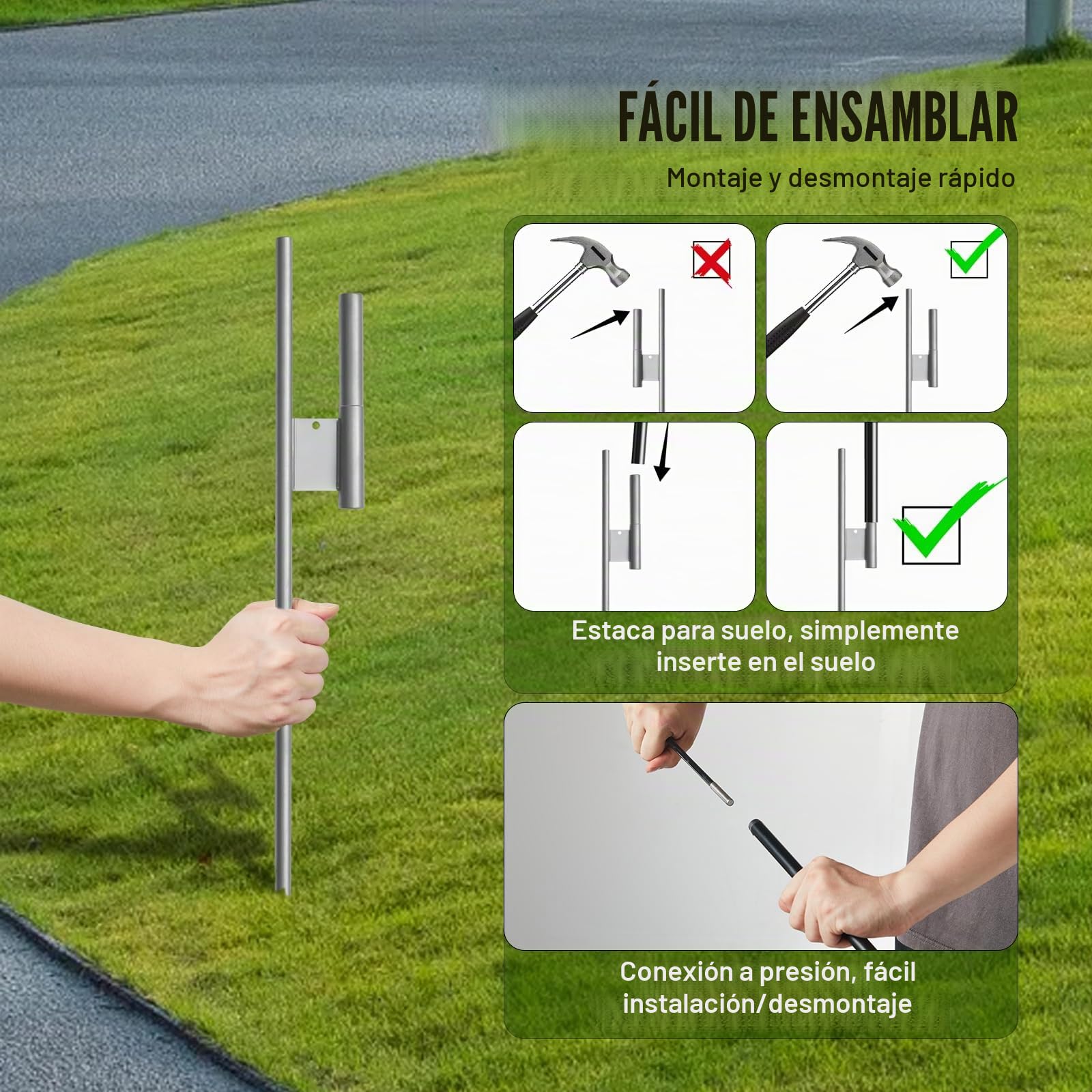 VEVOR 2 Paquetes Kit de Mástil de Bandera de Plumas de 388,5 cm con Estacas de Tierra y una Bolsa de Transporte (Bandera no Incluida), Mástiles de Bandera para Banderas Publicitarias Comerciales
