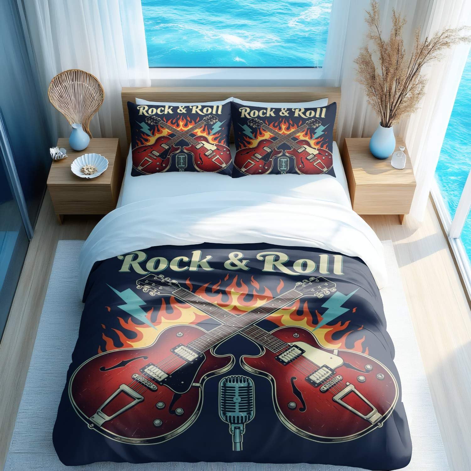 Parure de lit musique : le cadeau parfait pour amateur de guitare avec housse de couette