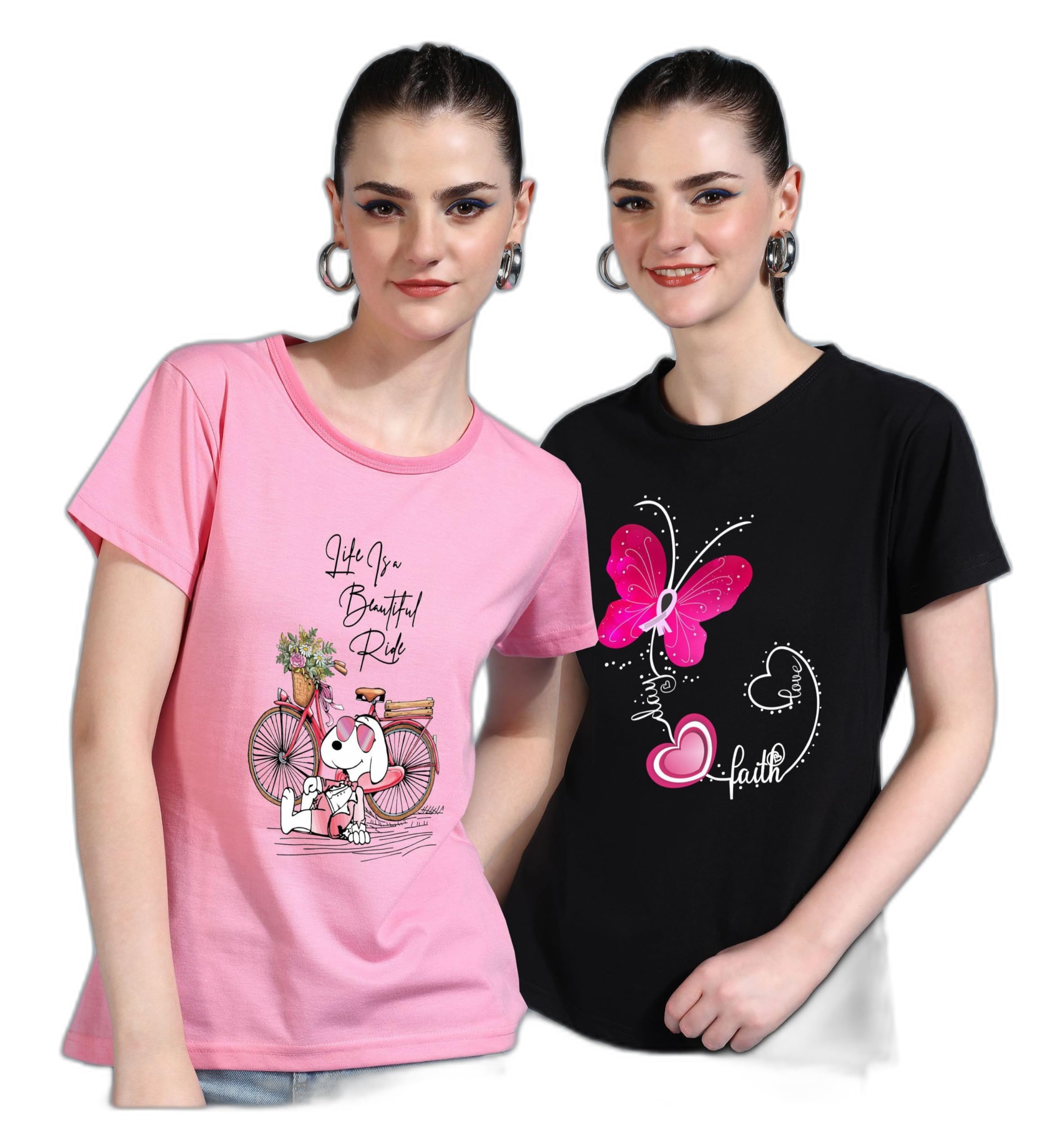 Lee Women's Round Neck Printed Tshirt Multicolor_572 in multicolor