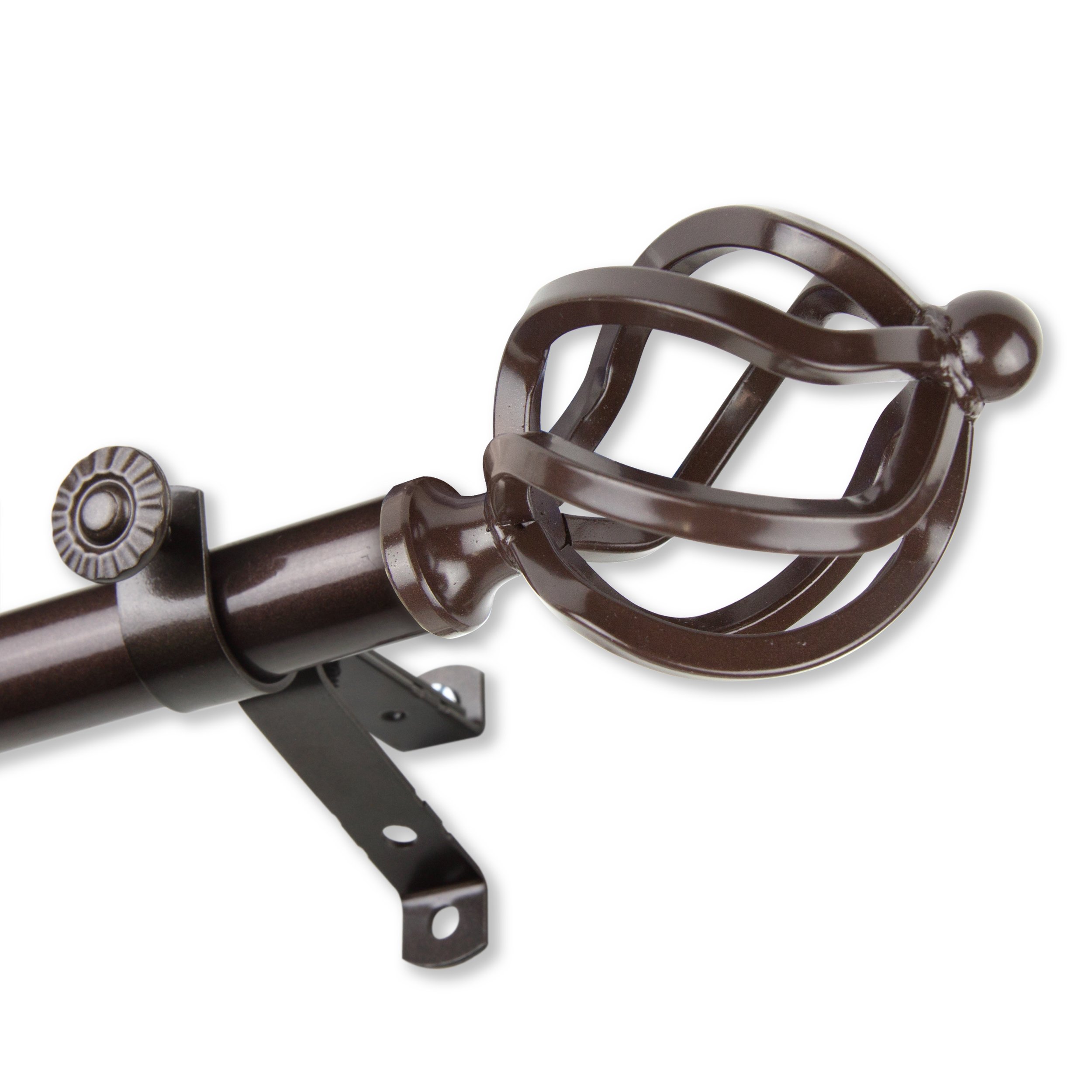 A&F Rod Décor Medusa 13/16 Curtain Rod 120-170 inch - Cocoa