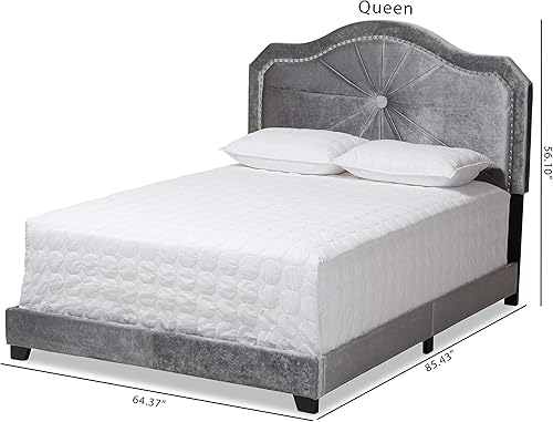 Miniatura 8 de Baxton Studio Camas (se requiere somier), King, gris