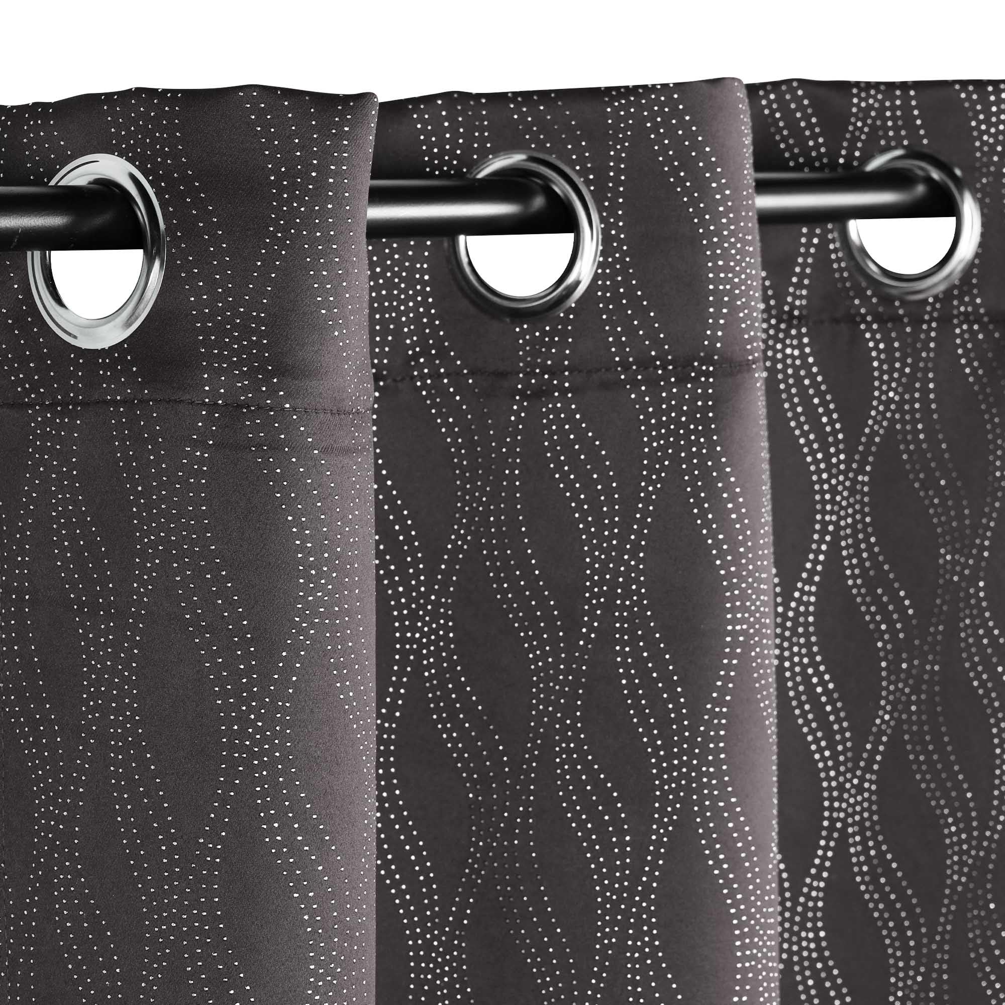 Rideaux occultants à 6 œillets gris anthracite lot de 2 style moderne