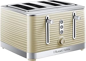 Russell Hobbs Inspire 24384 - Tostadora de 4 rebanadas (ranuras extragrandes, función de elevación alta, 6 niveles de pardemiento, función congelada/cancelación/recalentamiento con iluminación LED