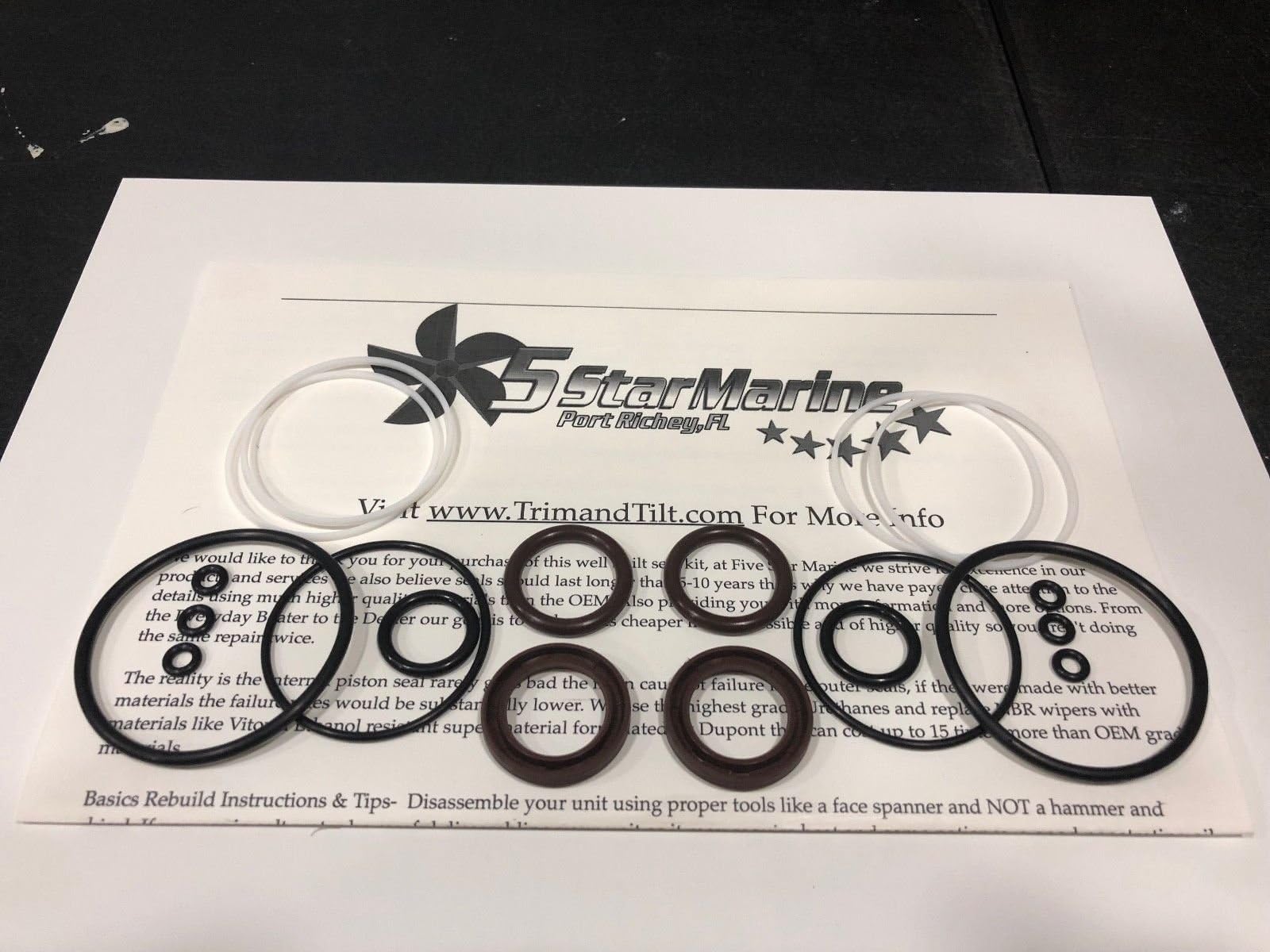 FiveStar MarineVolvo Penta Trim Cylinder Ram Rebuild KIT SX DPS -M 3857471 3857470