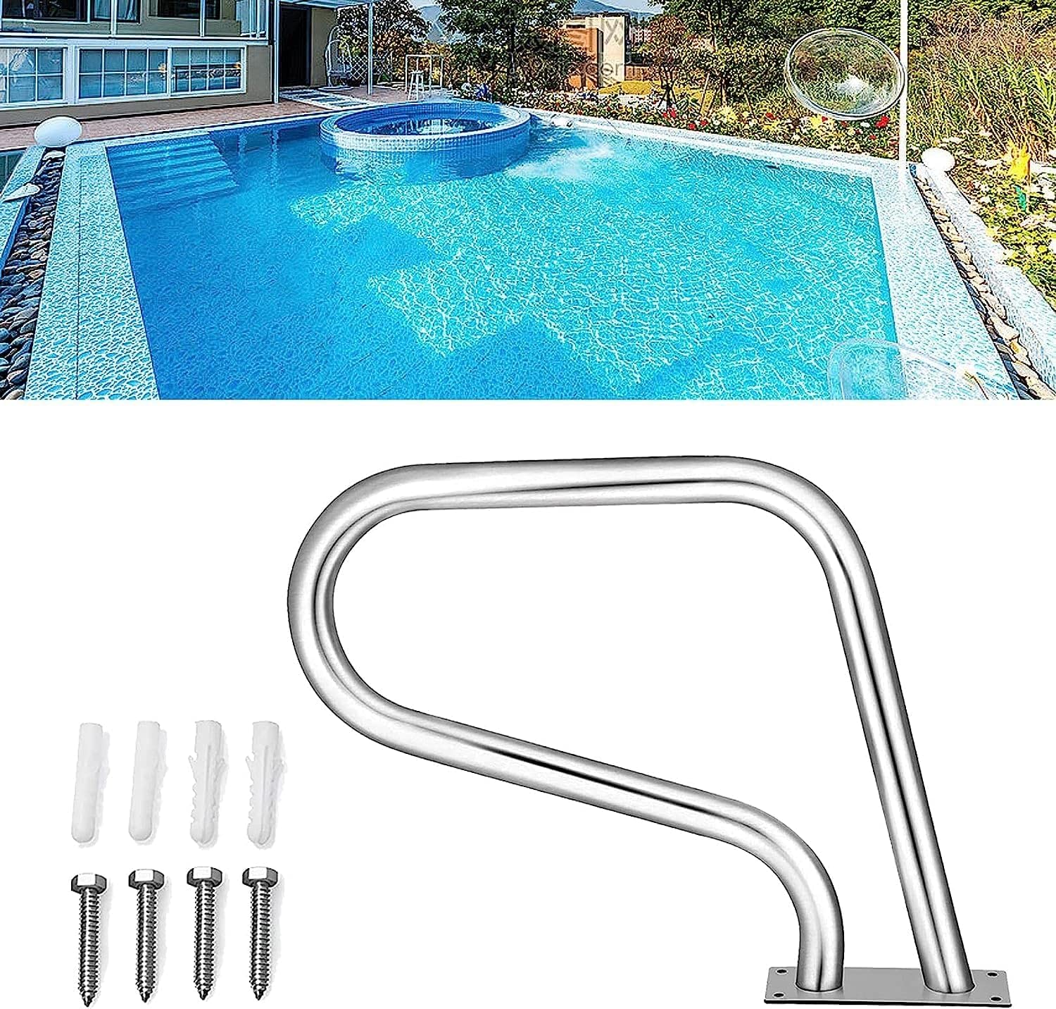 Mains courantes de piscine pour entrée inclinée et accès sécurisé aux spas