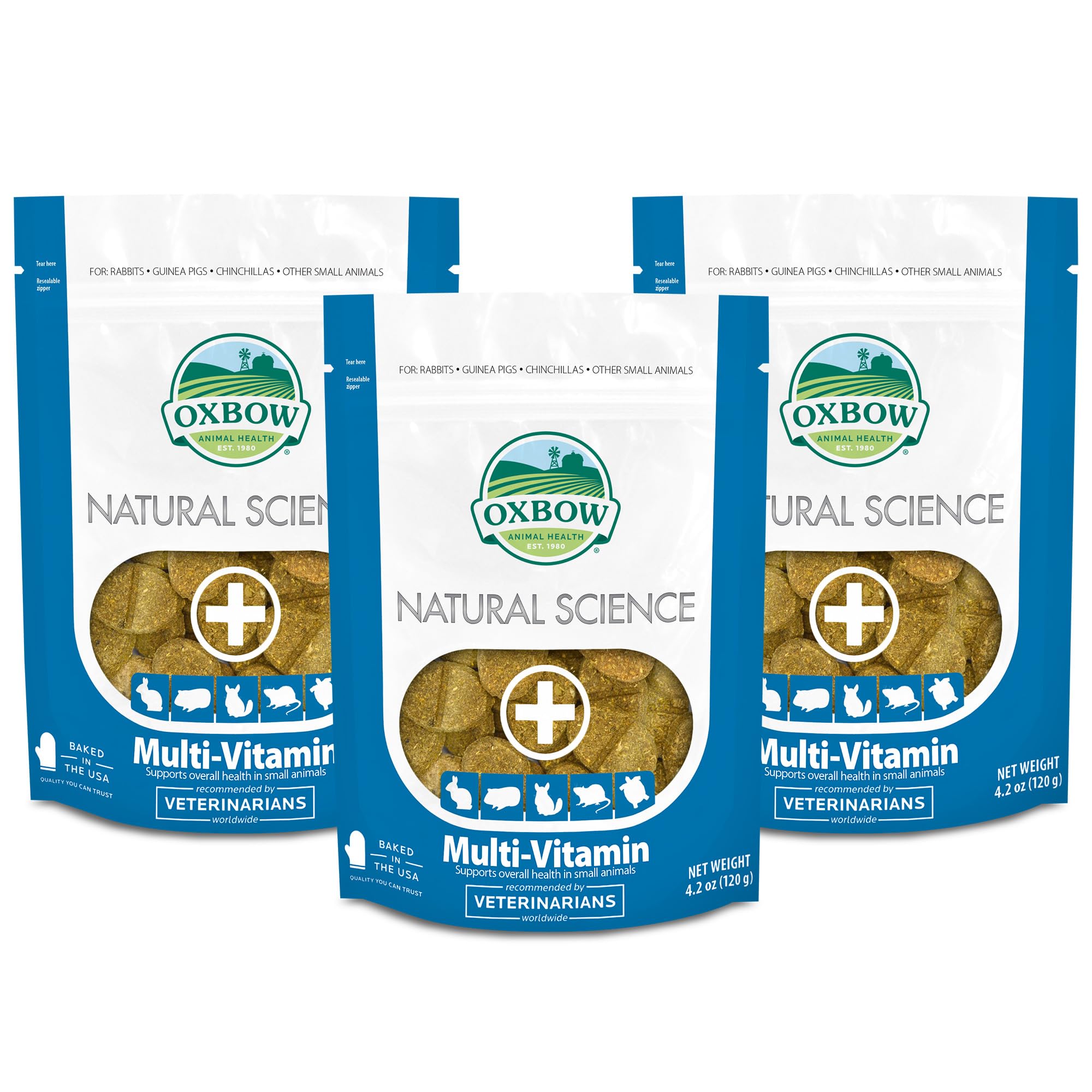 3 Pack of Natural Science Multi-Vitamin Small Animal Supplements, 60 Wafers Each