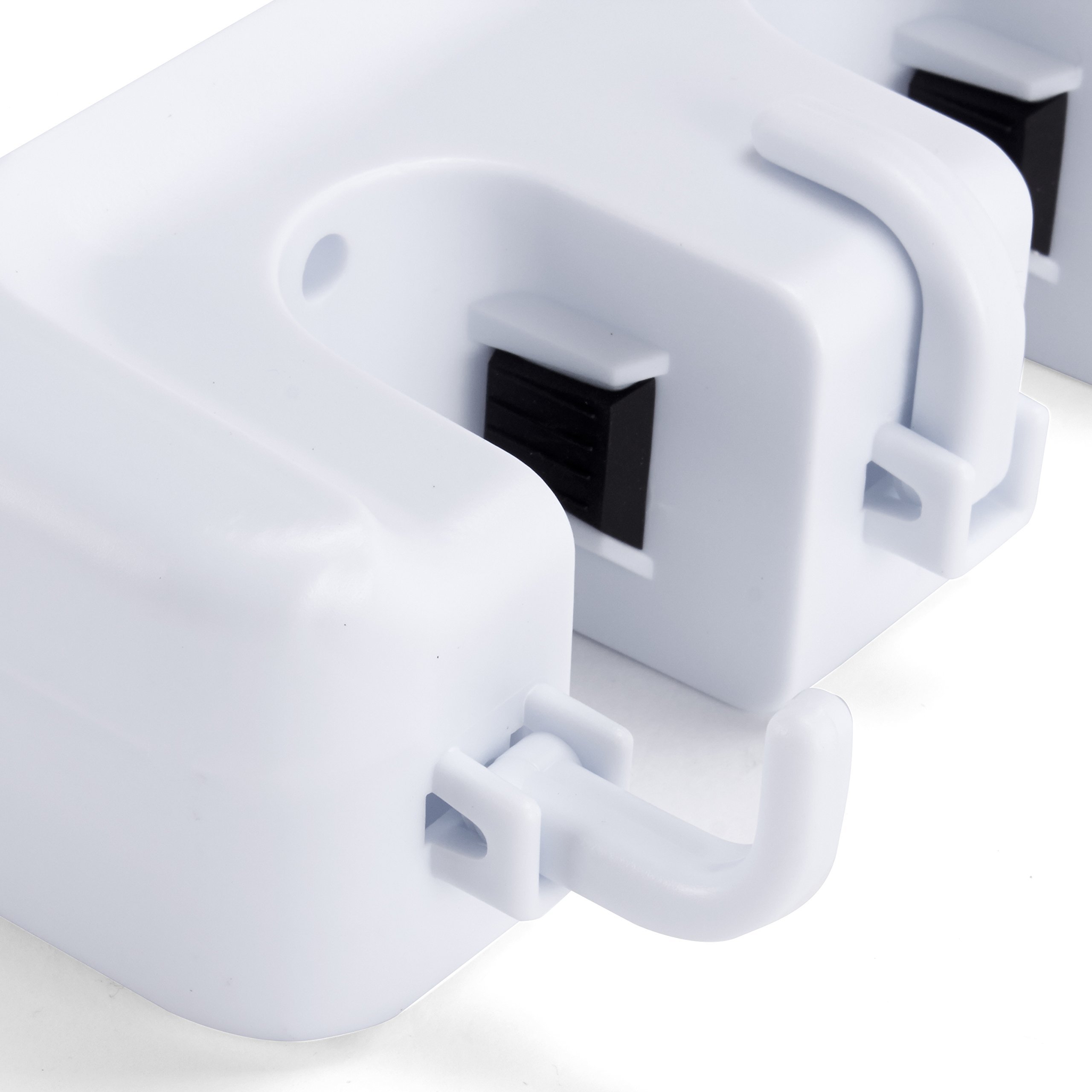 Accroche-balais MSV Avec 6 Crochets - 44 Cm, Blanc, Plastique - Pour Ranger Balais Et Serpillères