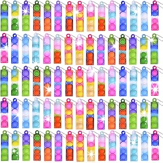 75Pcs Halloween Party Favors for Kids 3-5 4-8 Fidget Toys Bulk Mini Pop Keychain Sensory Toys Stocking Pinata Stuffers Birthday Carnival Treasure Classroom Prizes Toddler Toys Stress Relief Toys