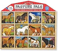 Vista 3 de Melissa & Doug Pasture Pals - 12 Collectible Horses with Wooden Barn-Shaped Crate