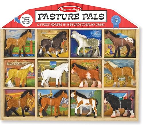 Miniatura 3 de Melissa & Doug Pasture Pals - 12 Collectible Horses with Wooden Barn-Shaped Crate