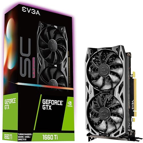 EVGA 06G-P4-1667-KR GeForce GTX 1660 Ti SC Ultra Gaming, 6GB GDDR6, Dual Fan