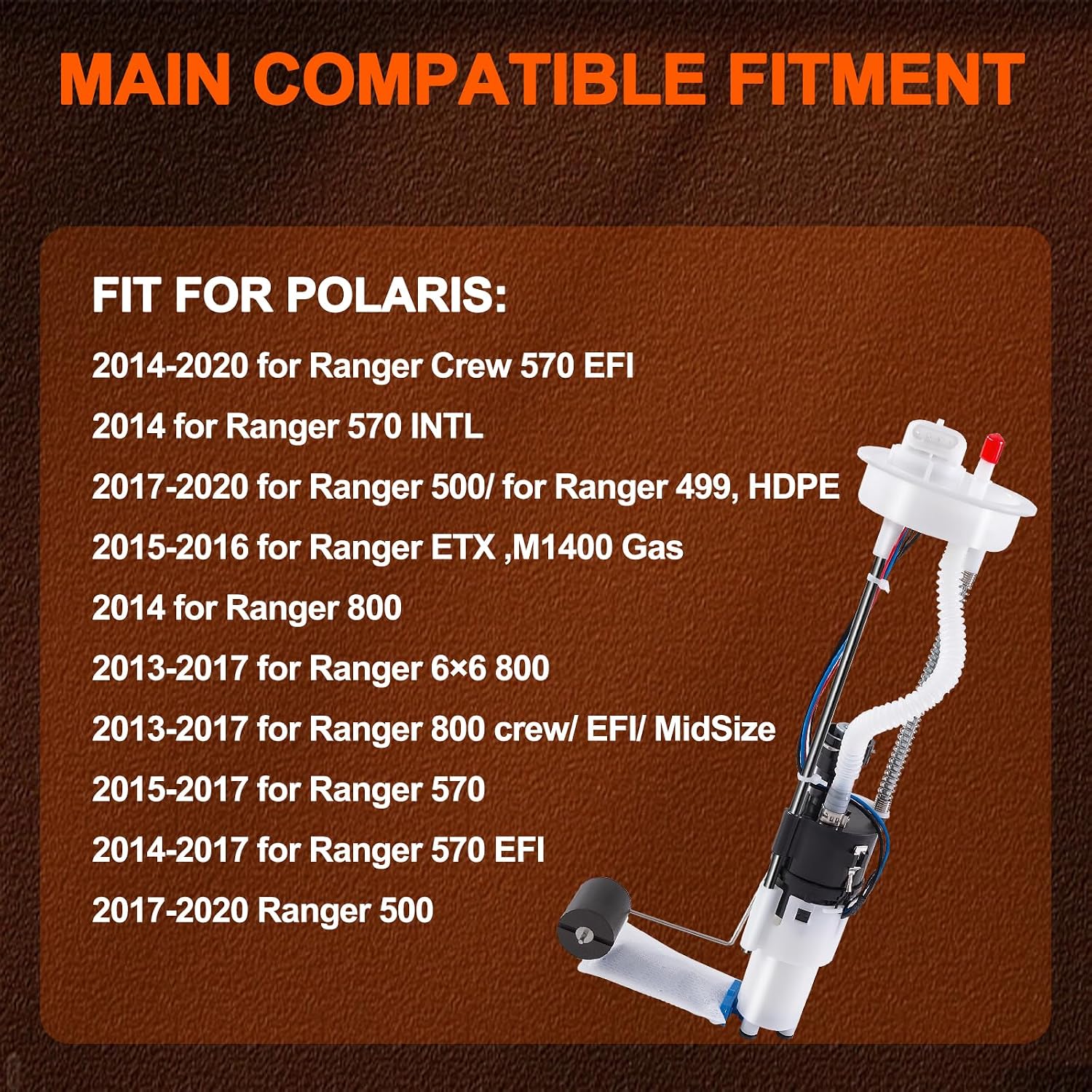 2208613 Fuel Pump 2204945 Fuel Pump Module Assembly Compatible with Ranger 500 2017-2020, 2014-2017 800 570 499 Crew EFI Replace 2204401 2521706 2521079