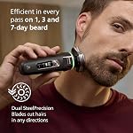 Rasoir Philips i9000 Prestige, Rasoir Électrique Humide & Sec, Noir Encre, Avec Technologie Skin IQ, Système Triple Lift & Cut, Lames Dual SteelPrecision Rotatives 360, Styler à Barbe, Modèle XP9200/33