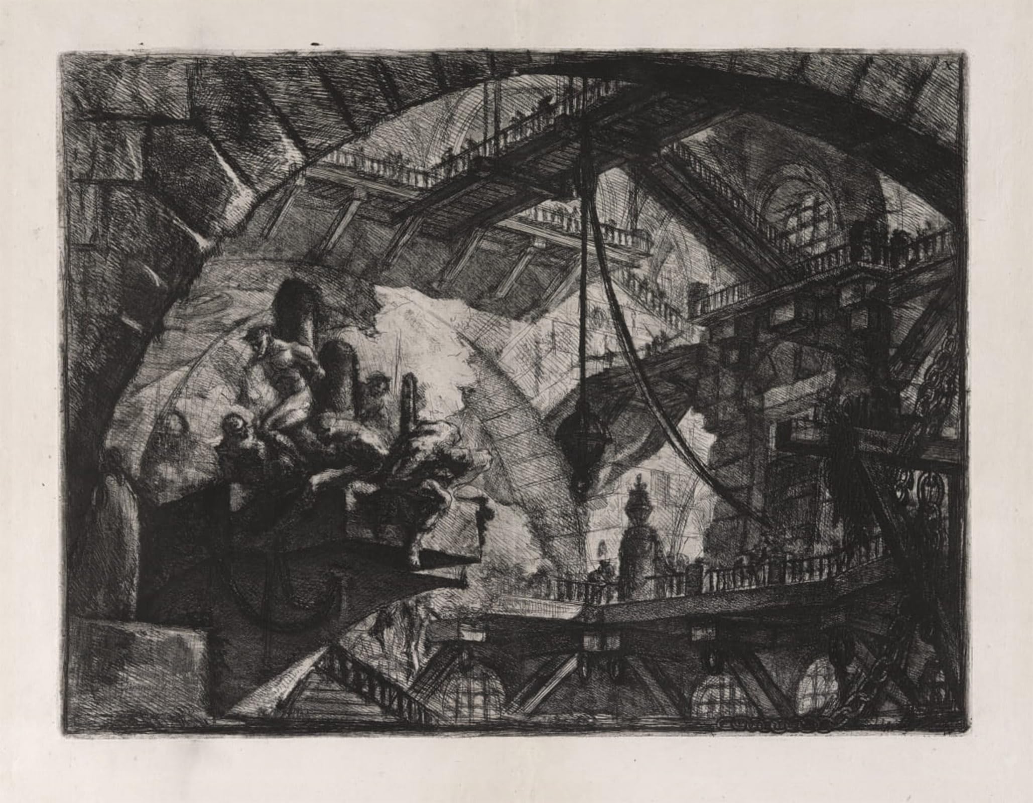 Posteriik No Frame Famous Modern Artwork Art Mural Prisoners On A Projecting Platform Plate From Carceri By Battista Piranesi Oil Paintings Pictures For Home Decor 60X90cm