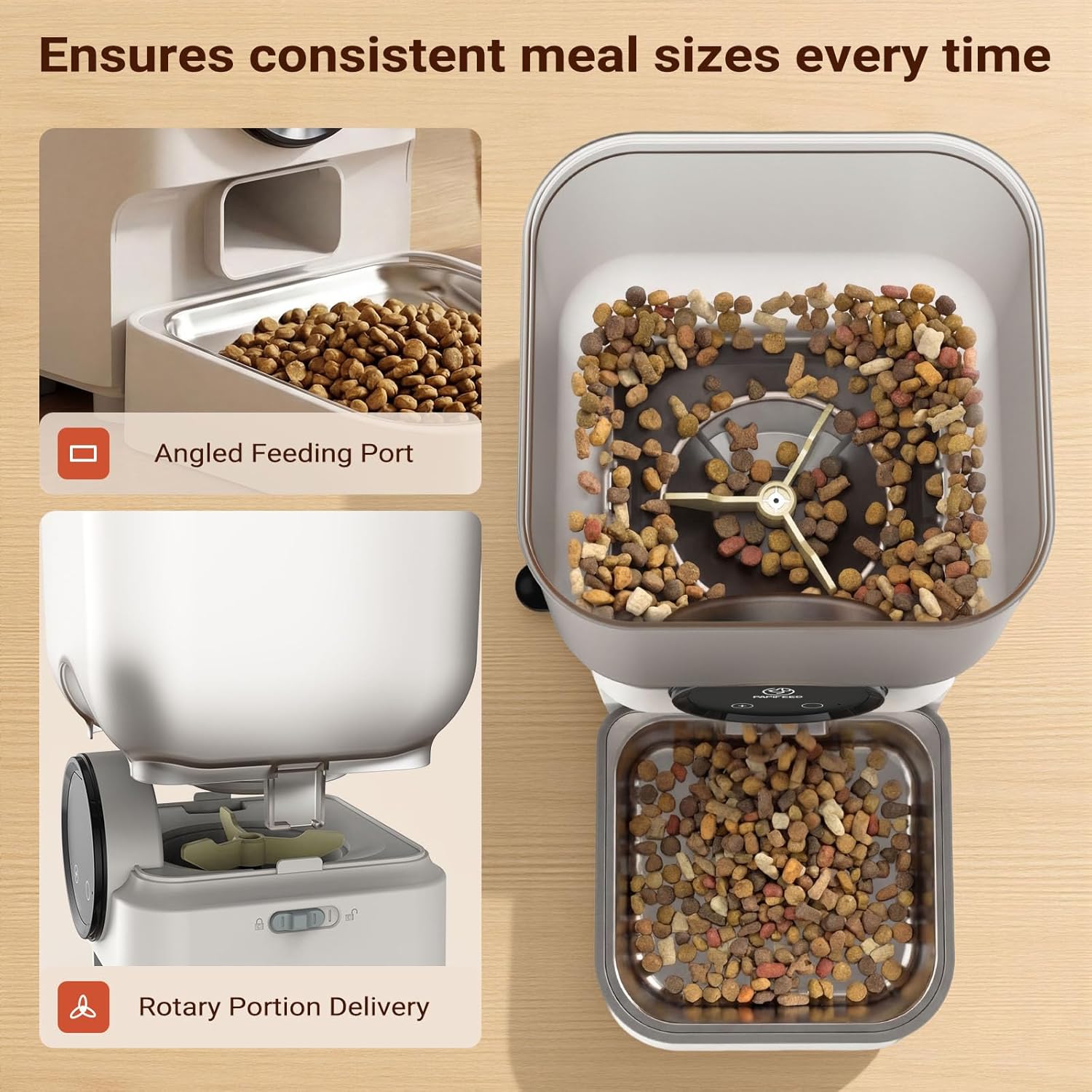 6.5L Automatic Cat Feeder, Smart Pet Food Dispenser for Cats & Dogs, 2.4G WiFi Enabled, Freshness Preservation, Anti-Clogging Design & Dual Power Supply