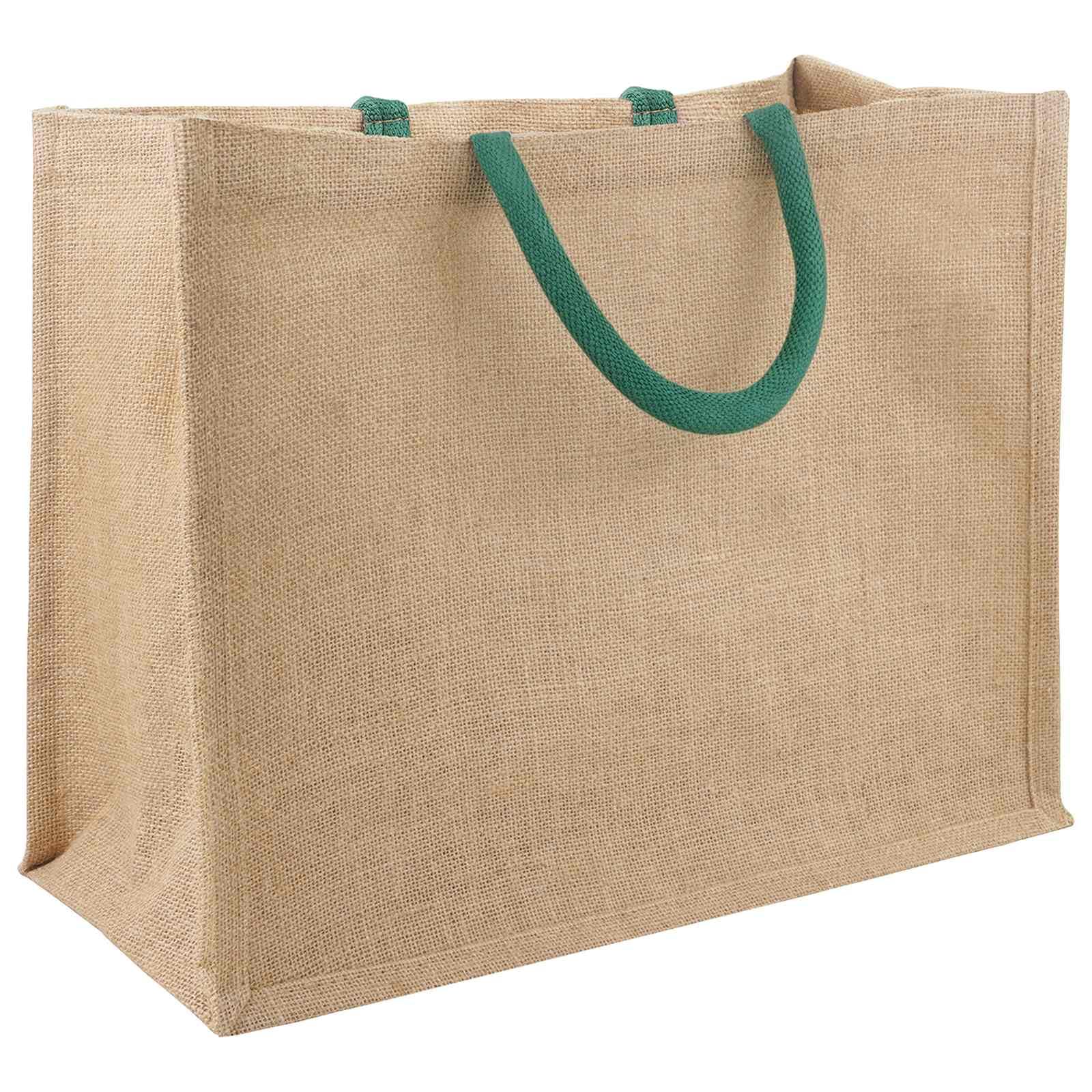 Zestaw 5 toreb na zakupy z juty, na co dzień i na zakupy, 26 x 22 x 14 cm, stabilna torba jutowa z laminowaną wyściółką wewnętrzną na zrównoważone wycieczki