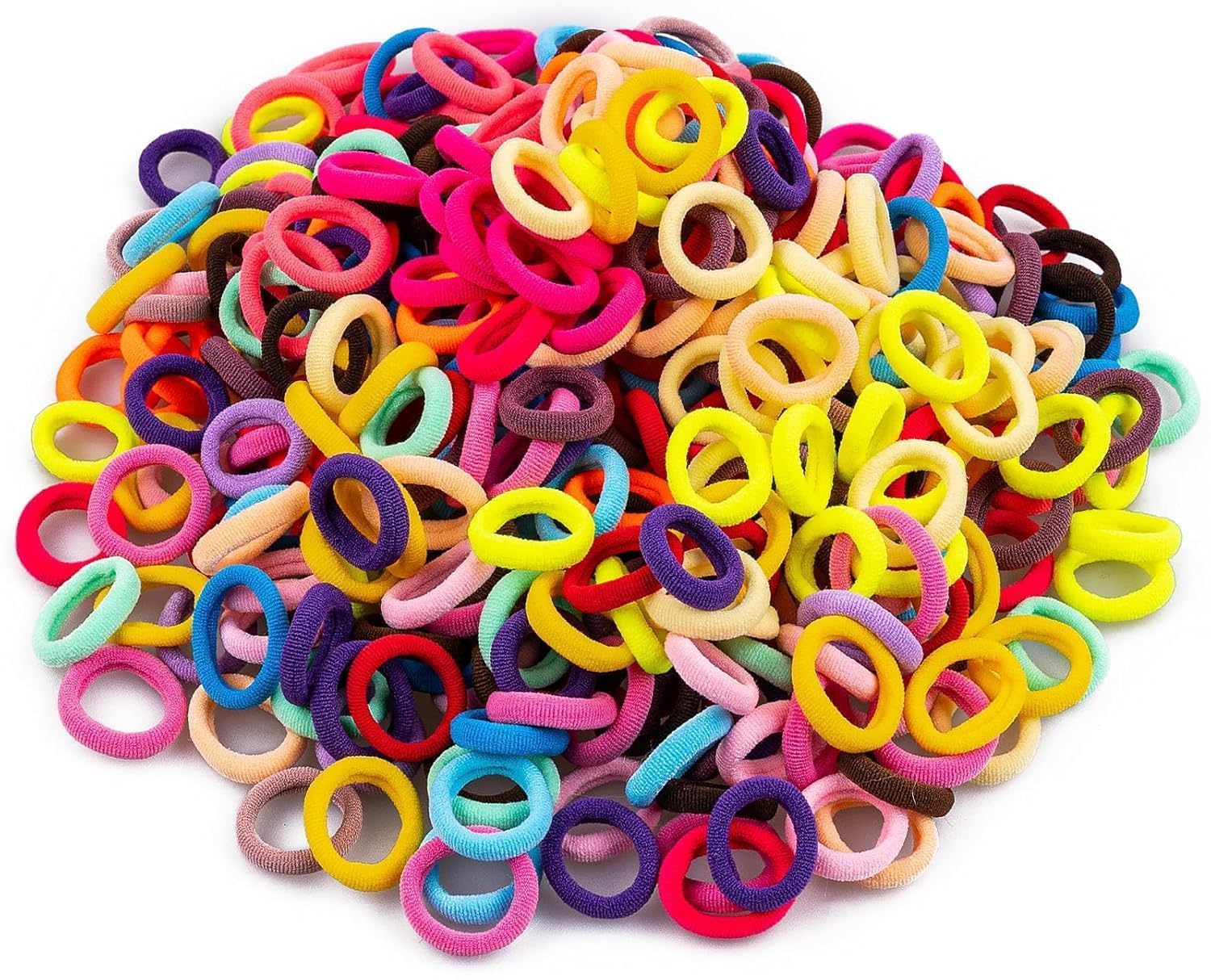 50 Pcs Baby Hair Ties, Seamless Cotton Toddler Hair Ties for Girls and Kids, Multicolor Small Soft Hair Elastics Ponytail Holders(10Colors) (Cartoon Band)-image-23