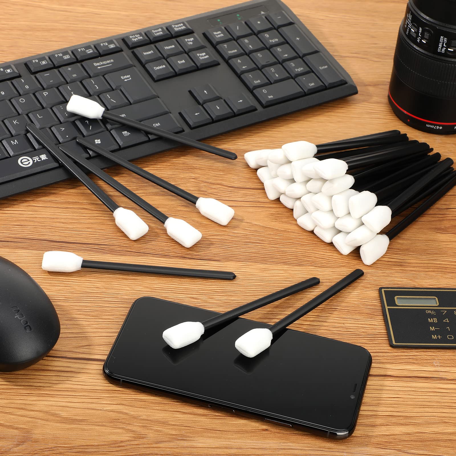 Zhengmy 500 Pieces Foam Swabs 9.3 Cm Foam Tips Sticks Sponge Stick Sponge Head Cleaning Swab For Inkjet Printer Print Head Camera Optical Lens Optical Equipment