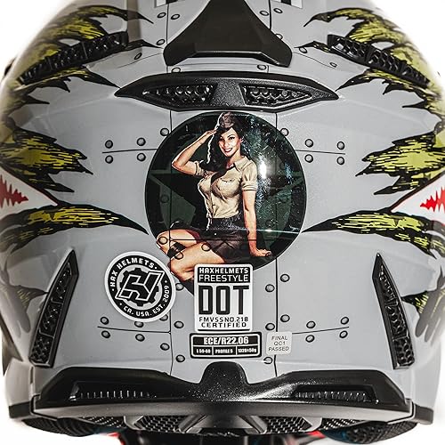 Miniatura 3 de HAX Havoc Fullface - Casco todoterreno para adultos, cuatrimoto, motocross, moto de nieve, ligero, duradero y certificado por DOT para seguridad