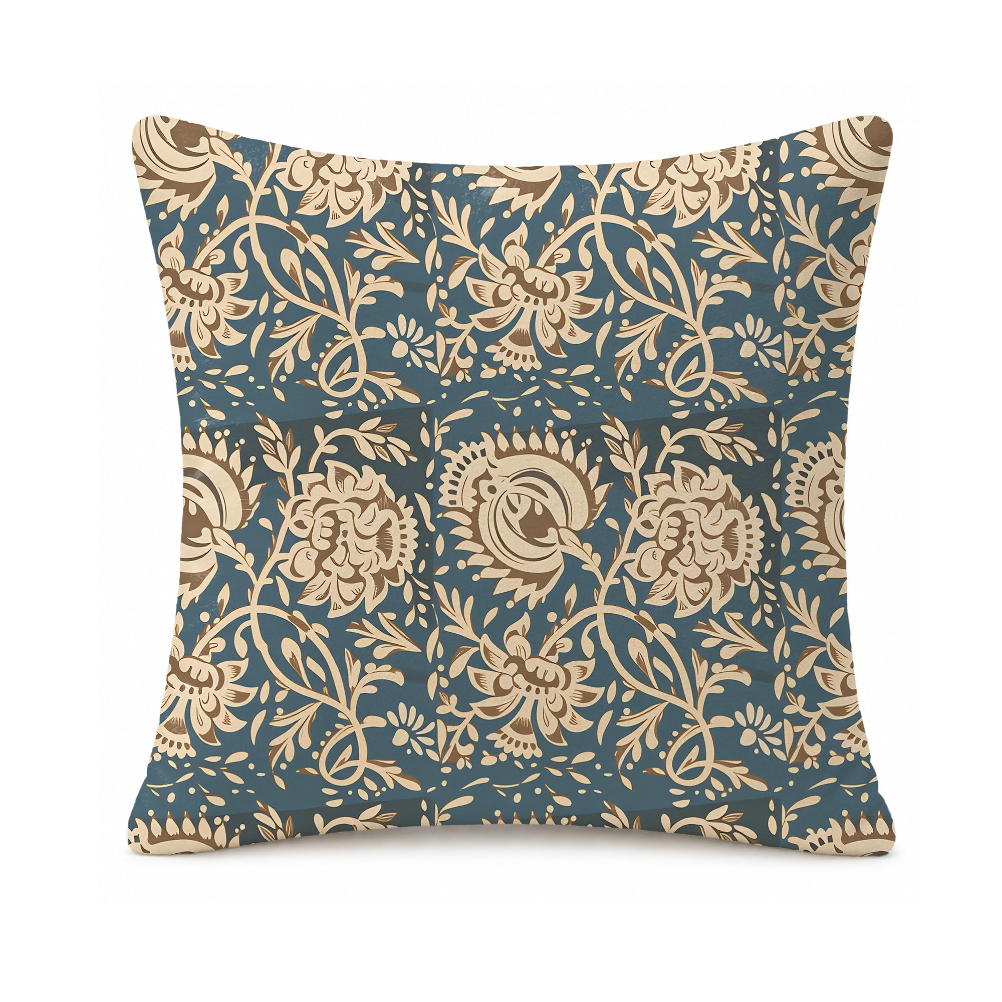 LASLEN Neutral Flowers Cushion Covers 45 x 45 cm,Decorative Pillowcase with Hidden Zipper,Skin-Friendly Household Bedroom Throw Pillow Covers