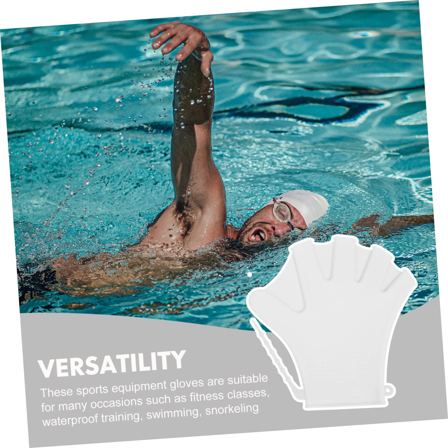 TOYANDONA 1Pair Adjustable Swim Paddles Gloves for Enhanced Diving Auxiliary Gloves for Adults for Water Fitness Swim Training and Lap Swimming Durable