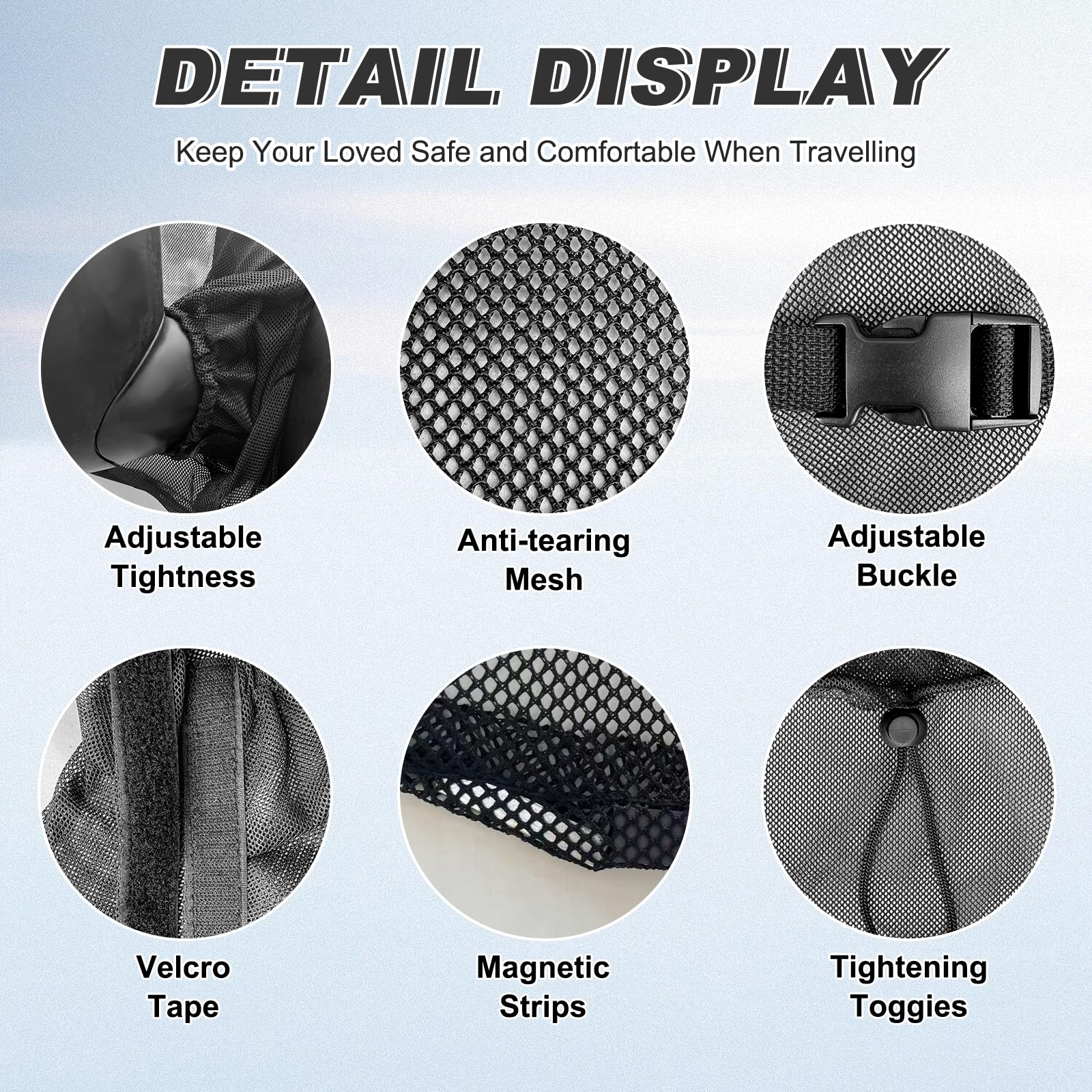 2 Stück Magnetische Seitenfenster Moskitonetz Insektenschutzgitter passend für VW T4 T5 T6 für Autovordertüren, Atmungsaktiv, ideal für Outdoor Camping & Reise