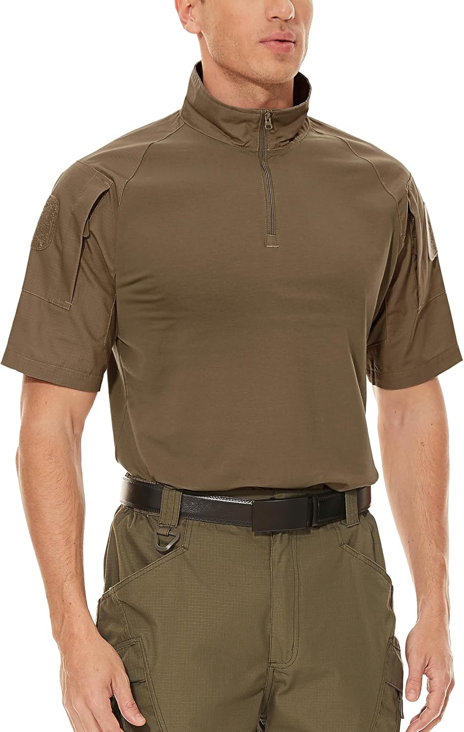 TACVASEN Men's Tactical Shirt Short Sleeve Combat Shirt 1/4 Zip with Pockets Military Army Paintball Airsoft Breathable - Image 2