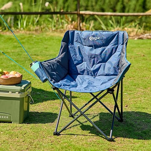 Miniatura 12 de Portal 32" Oversized Padded Camping Chair, Extra Wide Heavy-Duty Folding Chair for Adults with Cup Holder & Carry Bag, Portable Camp Chair Supports