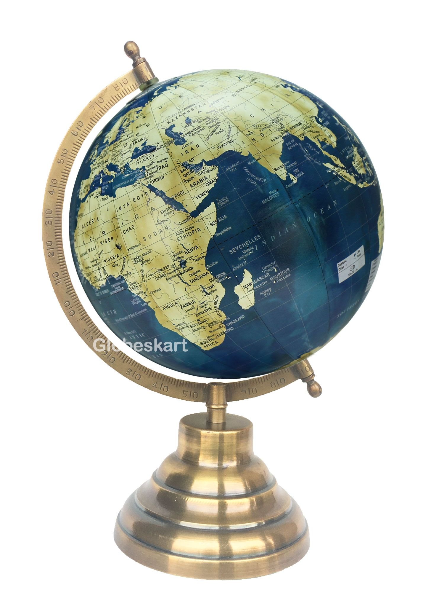 Globeskart Educational/Antique Globe with Brass Antique Arc and Base/World Globe/Home Decor/Office Decor/Gift Item / 8 inches (Blue Texture Cream) (B01MR3LV1N) Amazon Price History, Amazon Price Tracker
